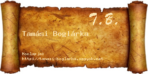Tamási Boglárka névjegykártya